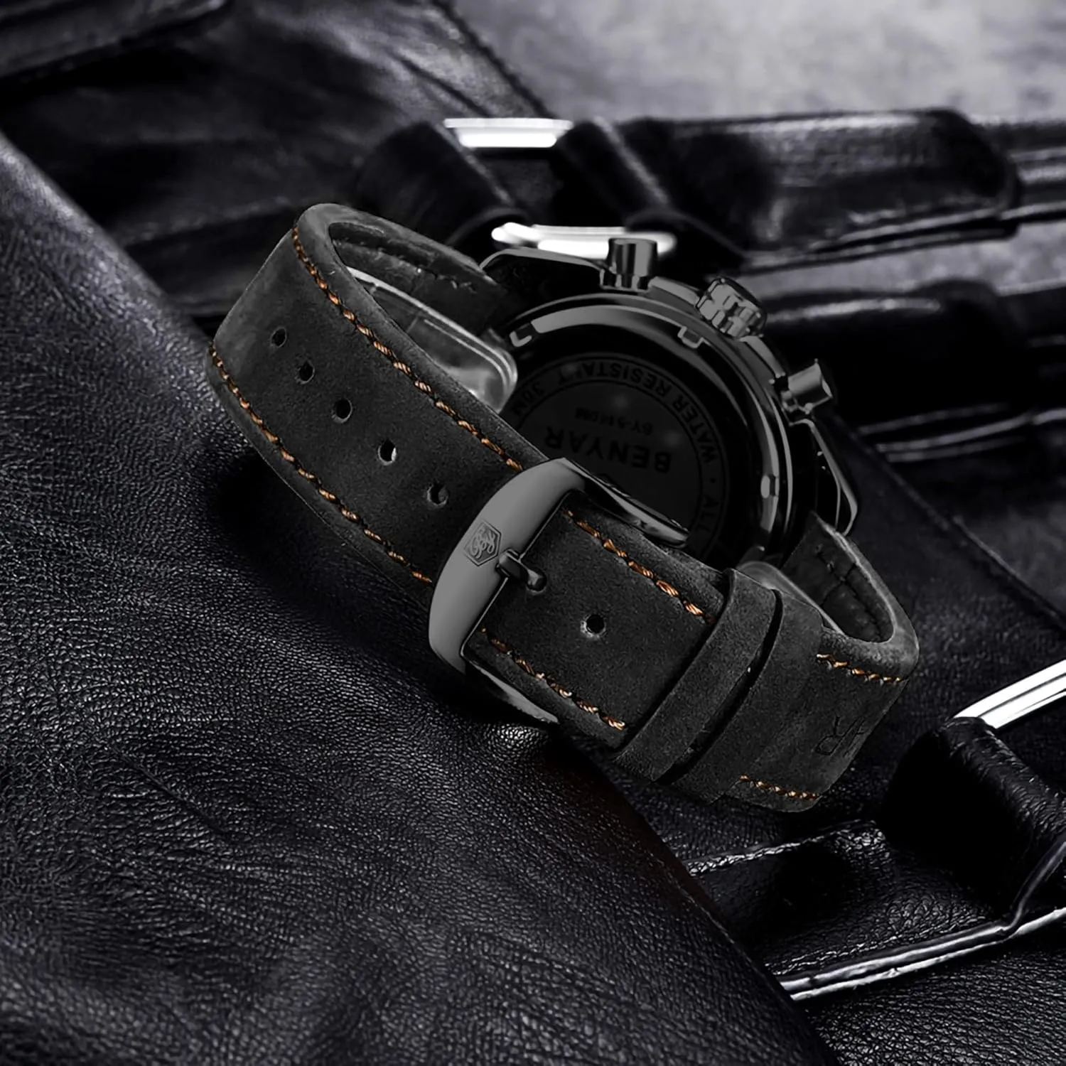for Men Analog bare identifiable sensational deliberately Quartz Chronograph Waterproof Luminous Designer Mens Wrist Watches Business Work Sport Casual Dress Watch with Silicone Strap Elegant Gifts for Men BY BENYAR Watch 