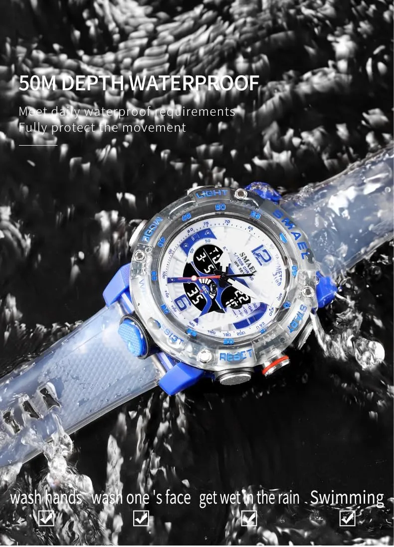 for Men Gosasa vocational yeast watchMen's Digital Sport Watch Military Outdoor Analog LED Electronic Watches Large Face Luminous Dual Display Waterproof Tactical Army Watches 