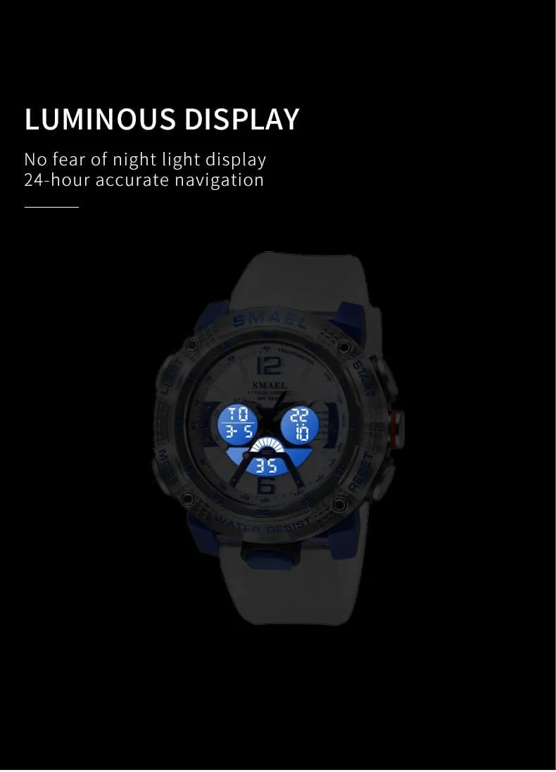 for Men Gosasa vocational yeast watchMen's Digital Sport Watch Military Outdoor Analog LED Electronic Watches Large Face Luminous Dual Display Waterproof Tactical Army Watches 