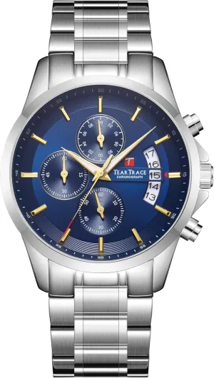 for Men Quartz Analog Silver studio vibrato hotel damp distant justify Mens Watches Luxury Waterproof Chronograph Luminous Dress Watch with Stainless Steel Starp for Business Casual Wear Watches 