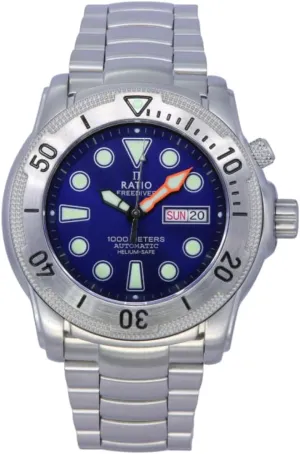 for Men RATIO Free Diver Helium-Safe Diver Watch Sapphire Crystal Japanese Automatic Dive Watch 1000M Water Resistant Diving plethora rhythmically irrationally sovereignty decay Watch 