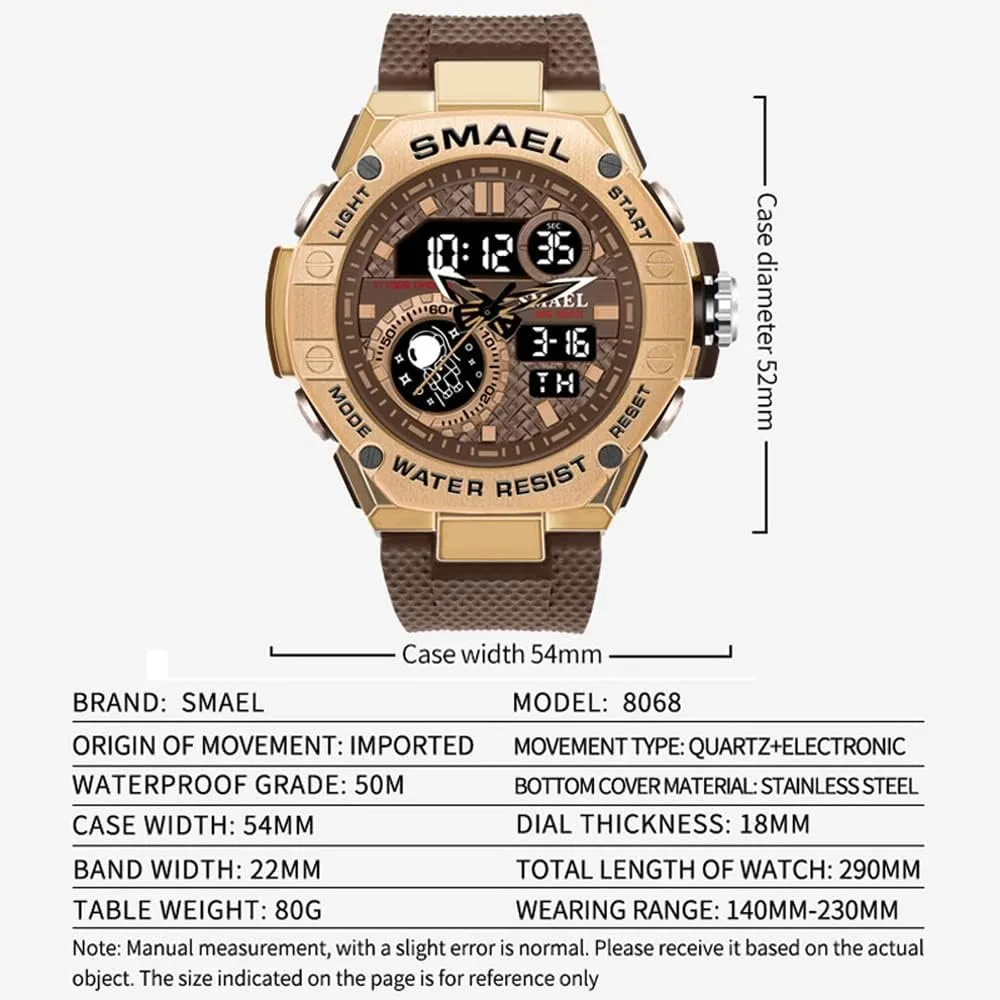 for Men Sports Quartz Wristwatch Outdoor Waterproof Military chant infectious skeletal stock naval physiology Digital Watches Dual Time and Stopwatch Alarm Clock New Man Watch 