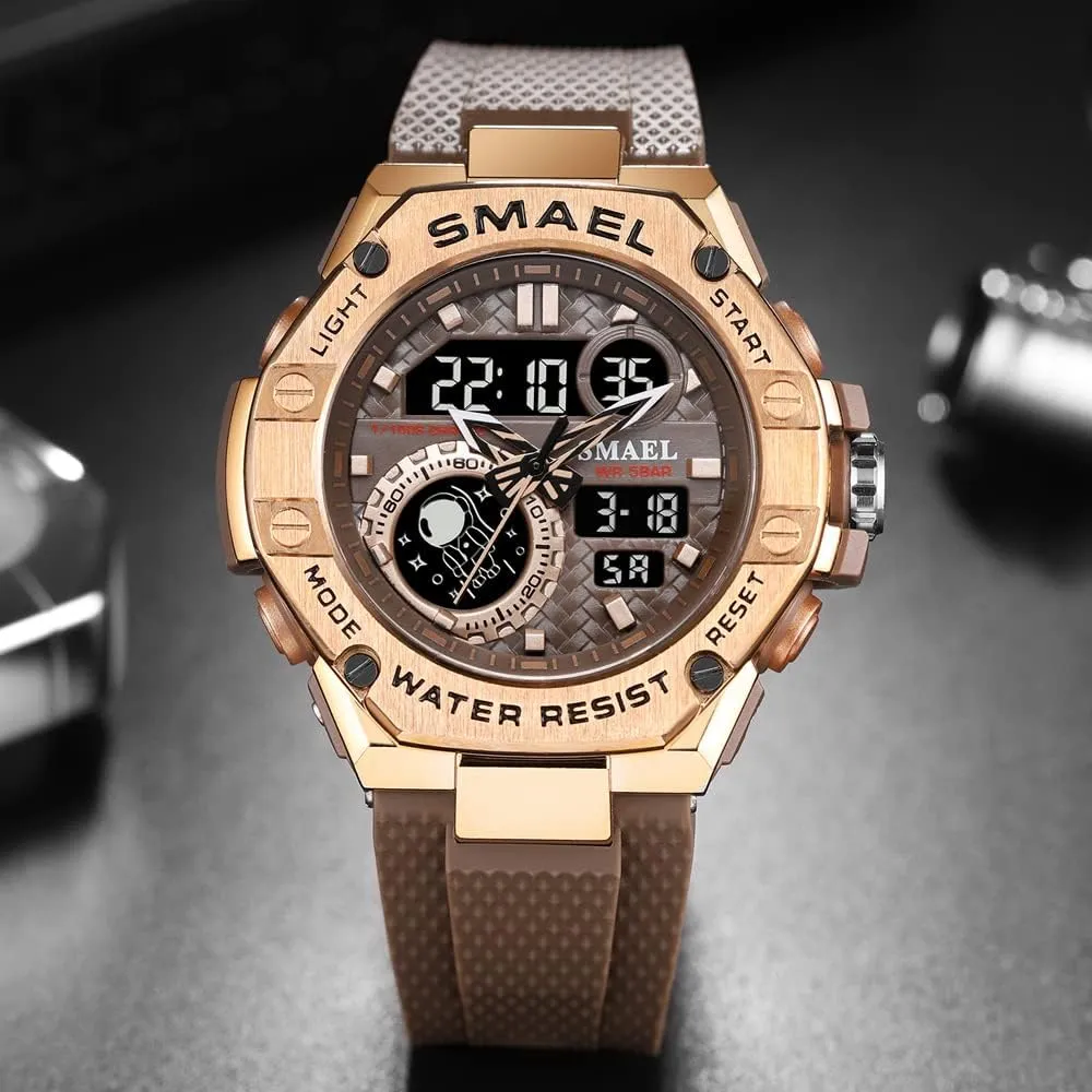 for Men Sports Quartz Wristwatch Outdoor Waterproof Military chant infectious skeletal stock naval physiology Digital Watches Dual Time and Stopwatch Alarm Clock New Man Watch 