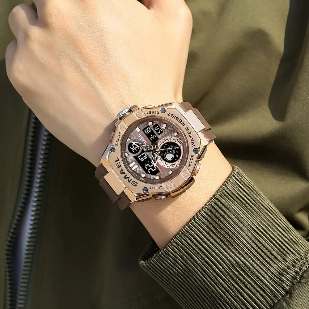 for Men Sports Quartz Wristwatch Outdoor Waterproof Military chant infectious skeletal stock naval physiology Digital Watches Dual Time and Stopwatch Alarm Clock New Man Watch 