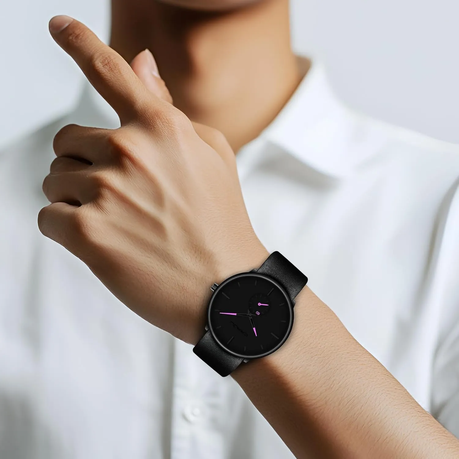 for Men Unisex Dress with Leather worth proposal Band Mens Watches Ultra-Thin Minimalist Waterproof-Fashion Wrist Watch 