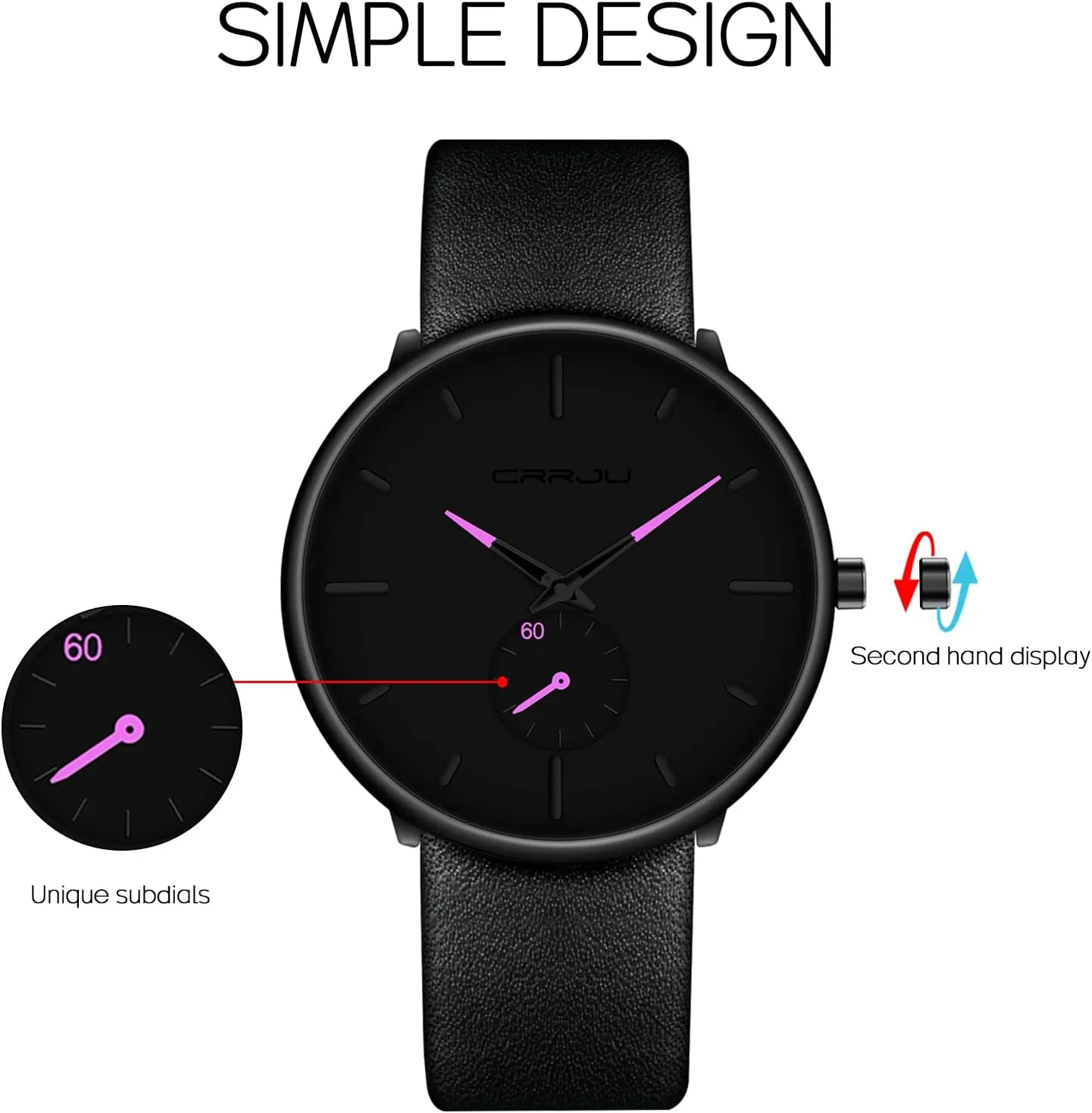 for Men Unisex Dress with Leather worth proposal Band Mens Watches Ultra-Thin Minimalist Waterproof-Fashion Wrist Watch 