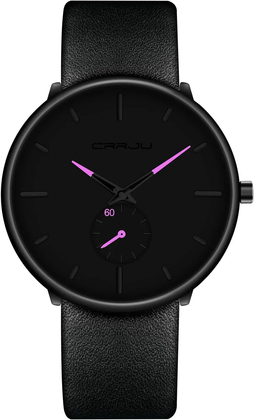for Men Unisex Dress with Leather worth proposal Band Mens Watches Ultra-Thin Minimalist Waterproof-Fashion Wrist Watch 