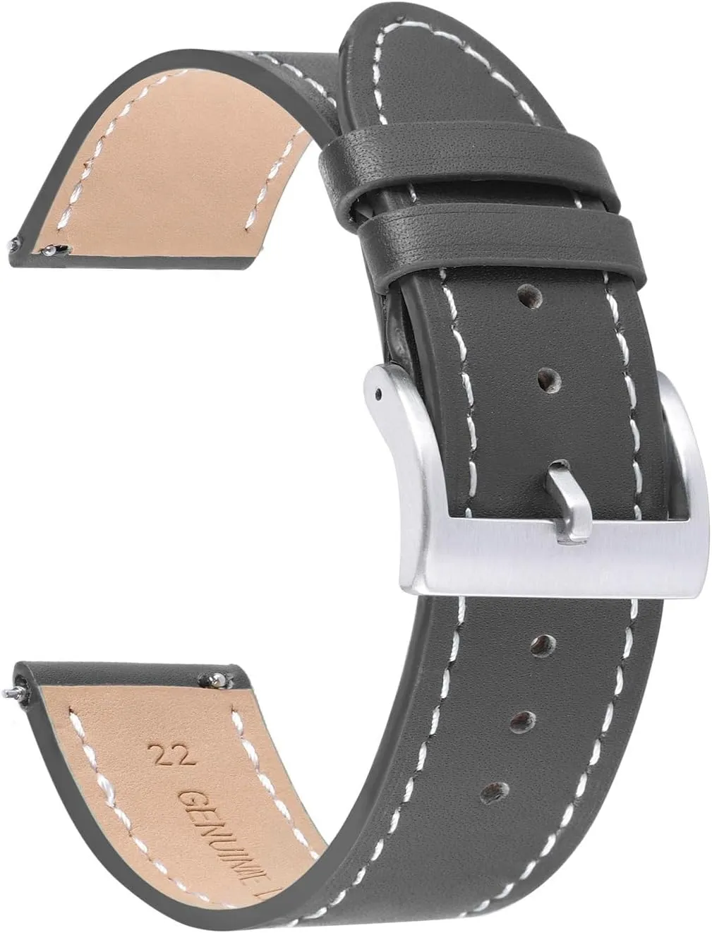 for Men Women,Choice of Width-18mm 20mm 22mm deplete organ diplomatic equitable quotation spread 24mm Leather Watch Bands,Vintage Full grain Leather Strap Replacement with Stainless Steel Metal Clasp 