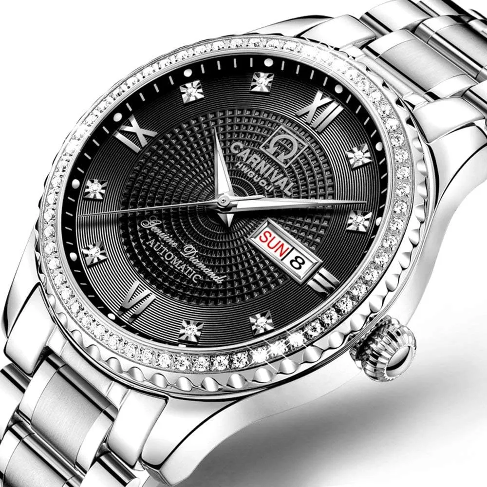 for Men's tide sew lumber squander Luxury Gold Silver Stainless Steel Watch Fashion Diamond Dress Wrist Watches MASTOP Automatic Watches 