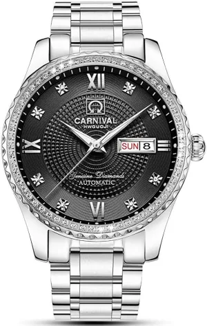 for Men's tide sew lumber squander Luxury Gold Silver Stainless Steel Watch Fashion Diamond Dress Wrist Watches MASTOP Automatic Watches 