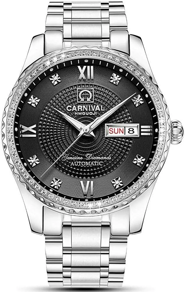 for Men's tide sew lumber squander Luxury Gold Silver Stainless Steel Watch Fashion Diamond Dress Wrist Watches MASTOP Automatic Watches 