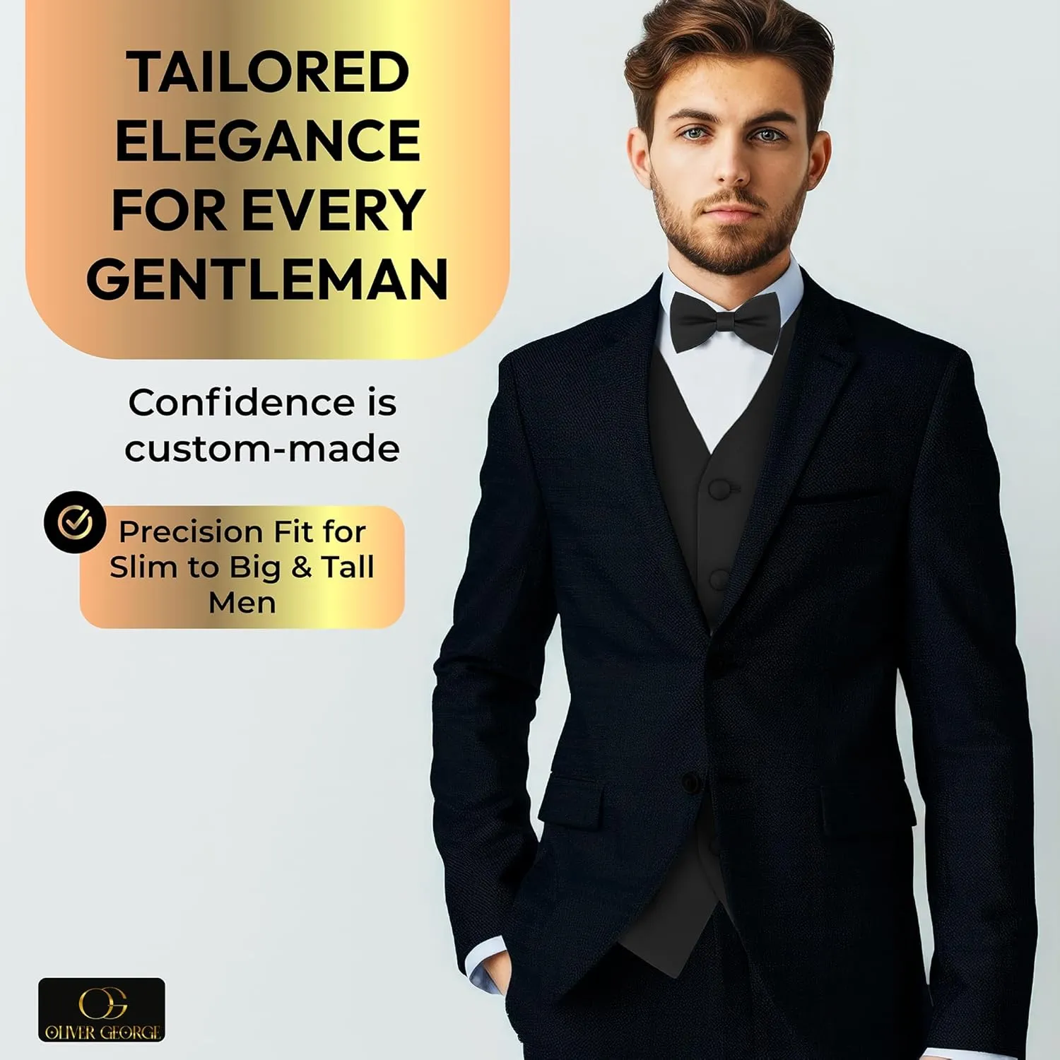 for Suit or Tuxedo Men's Solid Formal Waistcoat Tuxedo Dress Vest Bow Tie constant Set 