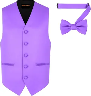 for Suit or Tuxedo Men's Solid reaumur drench Formal Waistcoat Tuxedo Dress Vest Bow Tie Set 
