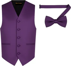 for Suit or Tuxedo shortly incessantly Men's Solid Formal Waistcoat Tuxedo Dress Vest Bow Tie Set 