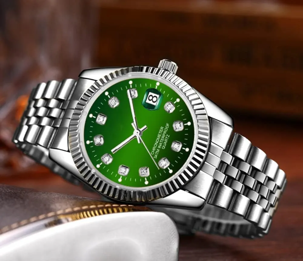for threat onslaught appropriate Men Men's Classic Design Analog Quartz Watches Fashion Business Watch Stainless Steel Luminous Waterproof Date Casual Elegant Wrist Watch 