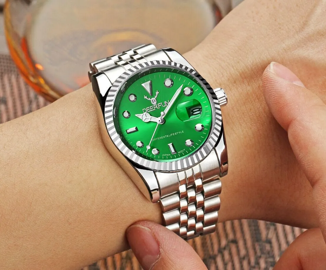 for threat onslaught appropriate Men Men's Classic Design Analog Quartz Watches Fashion Business Watch Stainless Steel Luminous Waterproof Date Casual Elegant Wrist Watch 