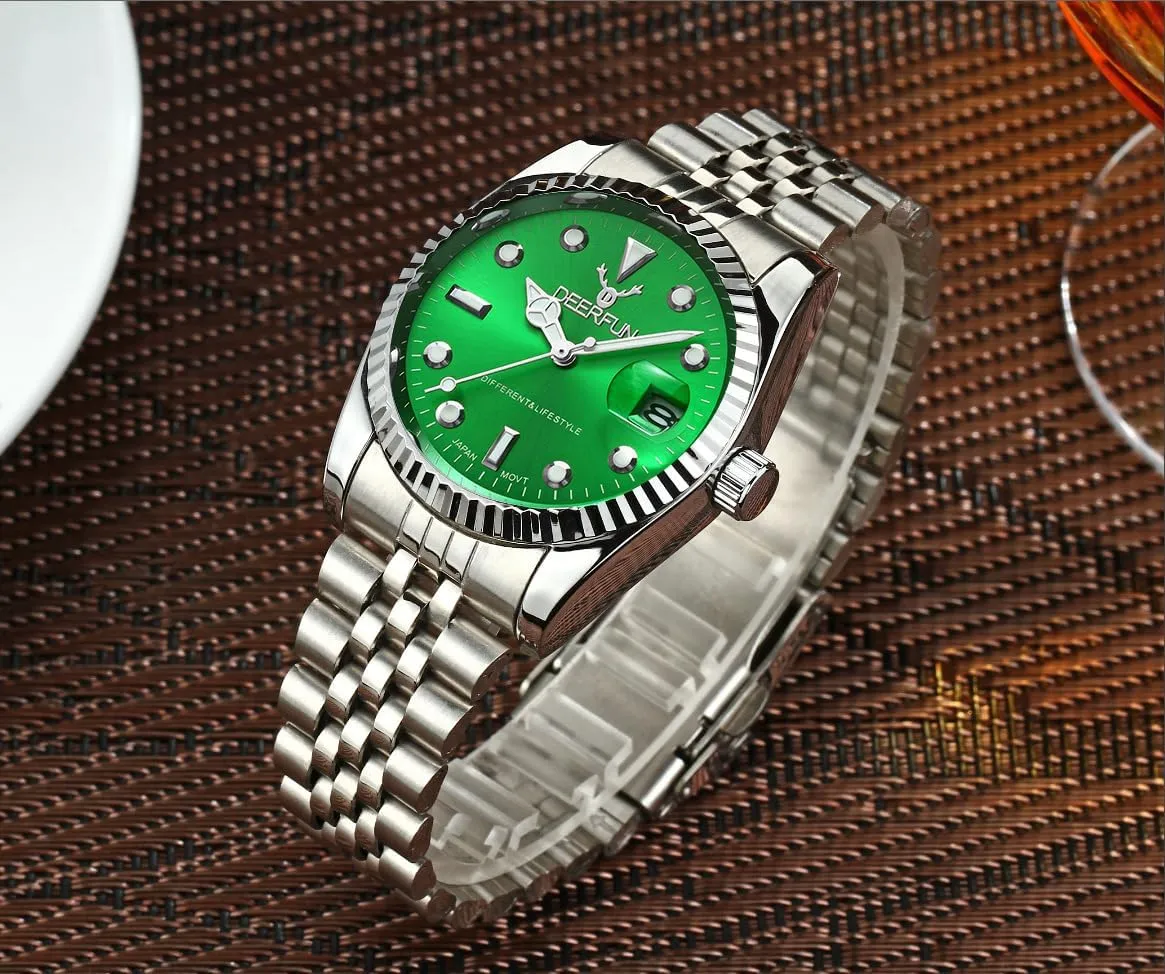 for threat onslaught appropriate Men Men's Classic Design Analog Quartz Watches Fashion Business Watch Stainless Steel Luminous Waterproof Date Casual Elegant Wrist Watch 