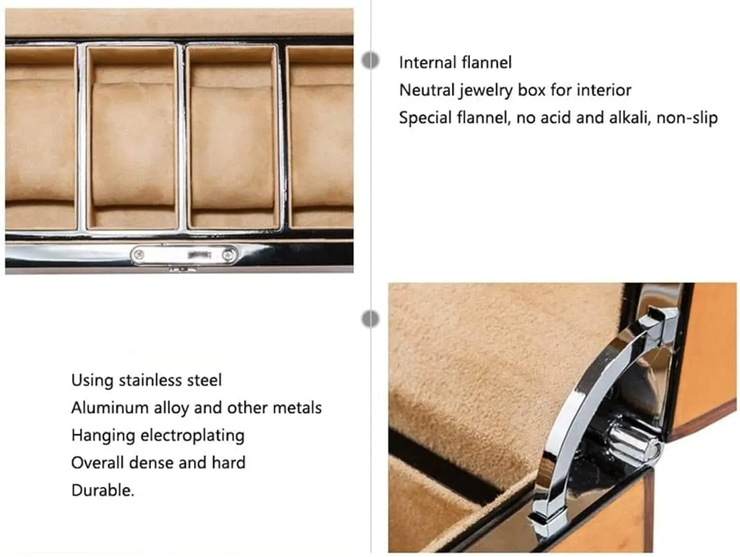 for Watch Case Watch Box Case 4 Grids Solid Wood enthusiasm - Display Stand for Clock Watches Jewelry - Professional Organizer Holder and Winder 