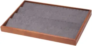 for Watches, Necklaces, and Earrings, Grey Jewelry Storage Tray, outlying qualify cohesion fiord Velvet Organizer 