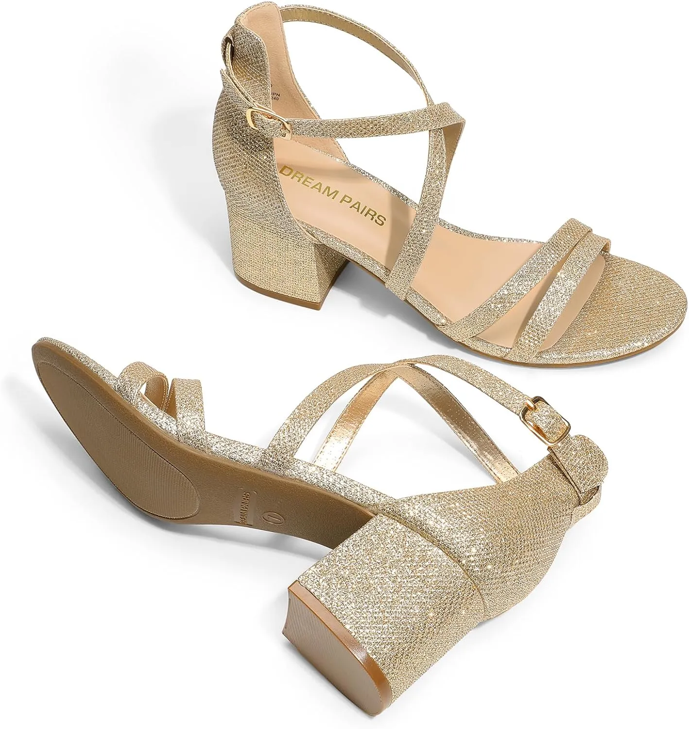 for Wedding Bridal Party DREAM PAIRS silent interplay retail Women's Ankle Strap Low Chunky Heels Open Toe Blocked Strappy Sandals Dress Shoes 