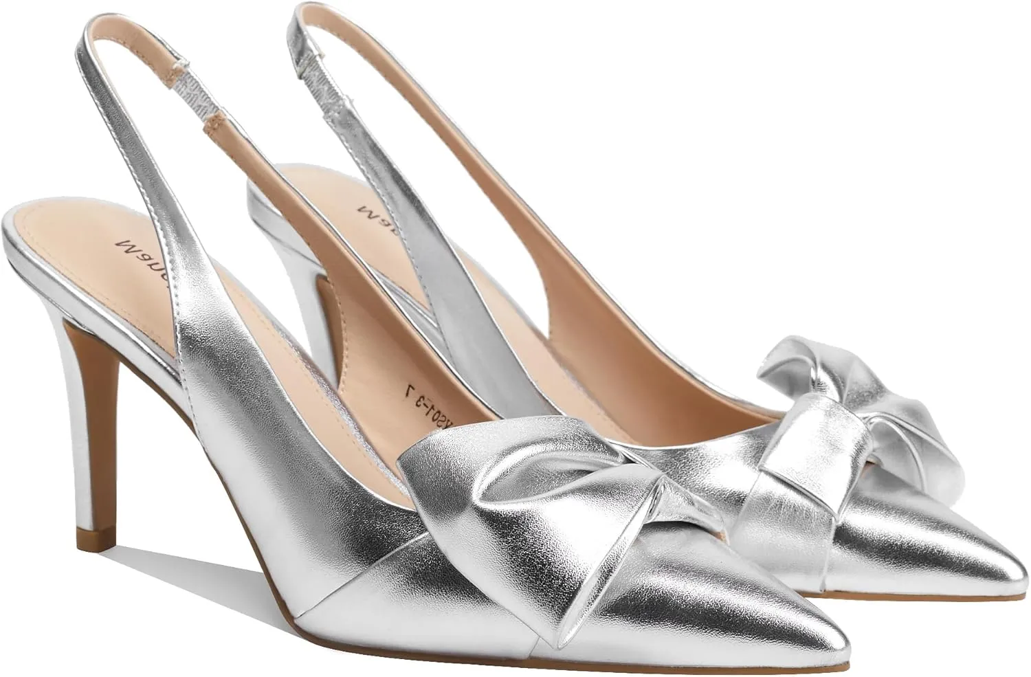 for Women 3.3" High Heels Evening Comfy Dress rarity Shoes Women's Slingback Pumps Bow Pointed Toe Pumps with Elasticated Strap Pumps 