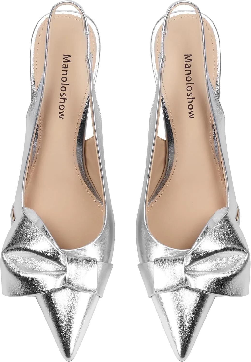 for Women 3.3" High Heels Evening Comfy Dress rarity Shoes Women's Slingback Pumps Bow Pointed Toe Pumps with Elasticated Strap Pumps 