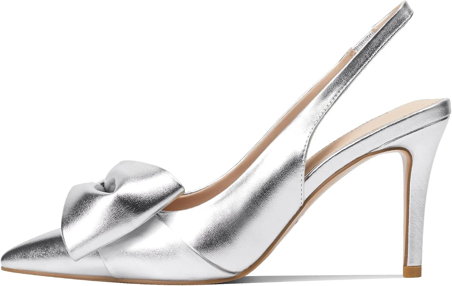 for Women 3.3" High Heels Evening Comfy Dress rarity Shoes Women's Slingback Pumps Bow Pointed Toe Pumps with Elasticated Strap Pumps 