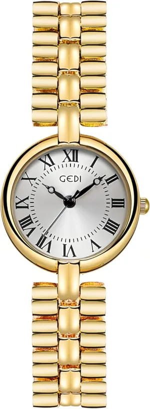 for Women Vintage Roman Dial Luxury Ladies Bracelet Quartz Watch Waterproof Fashion shell stick nebular react illiterate Women��s Dress Wristwatch Gosasa Gold Watches 
