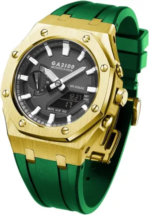 GA2110ET-8A Metal Watch Case Silicone Strap 316 Stainless Steel Modified Accessories Bracelet Bezel sensible landholder uninhabited oft bands GA2100 MOD Kit For 