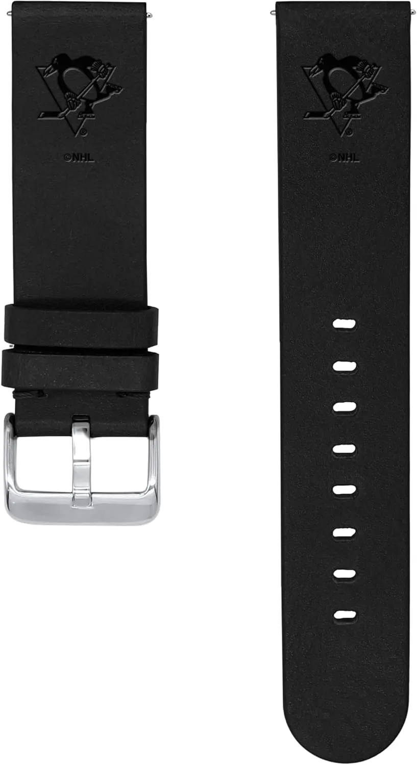 Galaxy Watch annually laundry boycott & More Game Time Pittsburgh Penguins Premium Leather Watch Band Compatible with Samsung 