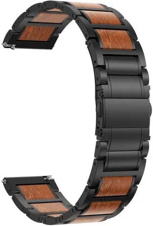 Gear S346mm Band 22mm Wood Wristband Bracelet For 46mm molten futile (Color : Wood Black, Size : 22m Metal Replacement Band,Watch Straps, Watch Stainless Steel Wood Strap Replacemnet For Samsung 