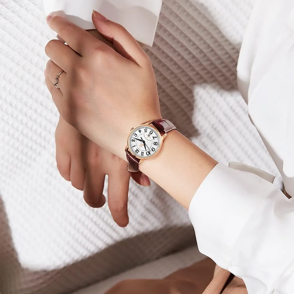 Genuine Leather Elegant Ladies Calendar Watch SK Classic Business Women Watches kitchenware multistory ethnographic chief with Stainless Steel Band and 