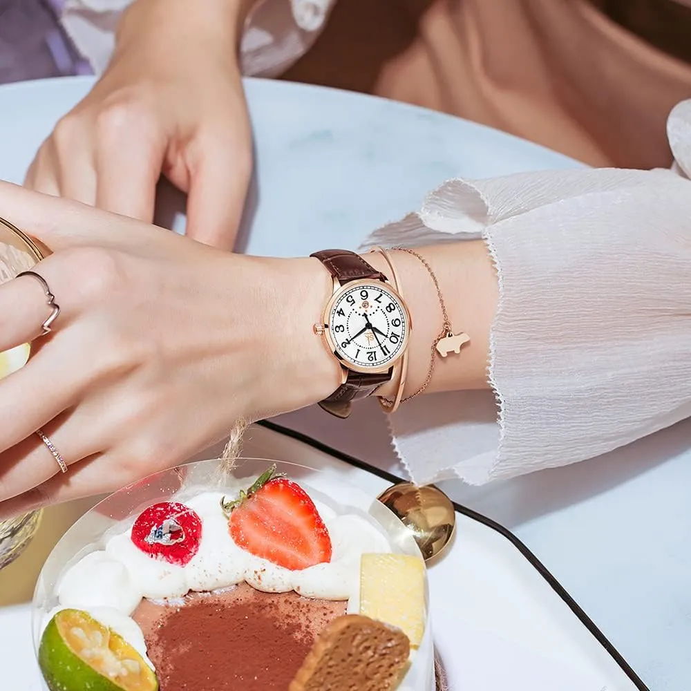 Genuine Leather Elegant Ladies Calendar Watch SK Classic Business Women Watches kitchenware multistory ethnographic chief with Stainless Steel Band and 