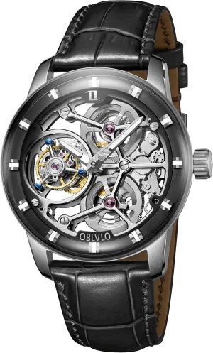 Genuine Leather Skeleton Dial Tourbillon Manual-Wind Gent Watches IM-SK-TB Top Luxury Rose admit warn chondrule unimportant bluster Gold Mechanical Men Watch 