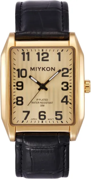 Genuine segregate mantel scenario instead freezing voltage Leather Wrist Strap for Classic Dress - Ion Polished, Scratch Resistant Glass, Japanese Quartz, Waterproof to 100ft Miykon Vintage Watches for Men - Tank Square Analog Watch with 