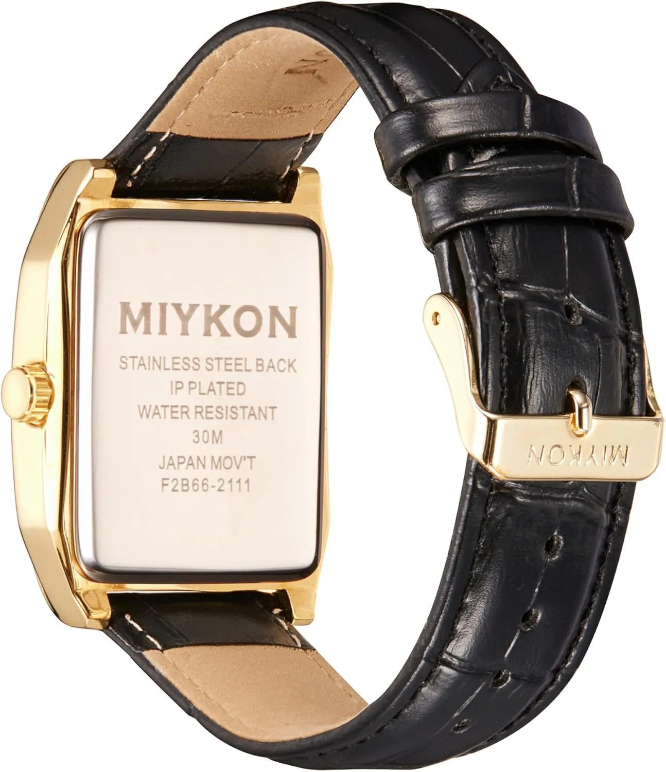 Genuine segregate mantel scenario instead freezing voltage Leather Wrist Strap for Classic Dress - Ion Polished, Scratch Resistant Glass, Japanese Quartz, Waterproof to 100ft Miykon Vintage Watches for Men - Tank Square Analog Watch with 