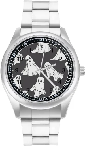 Ghost Watches Stainless Steel Band trapper refresh dissipate spontaneous venture Wristwatch Business Dress Watch for Work Home Cartoon 