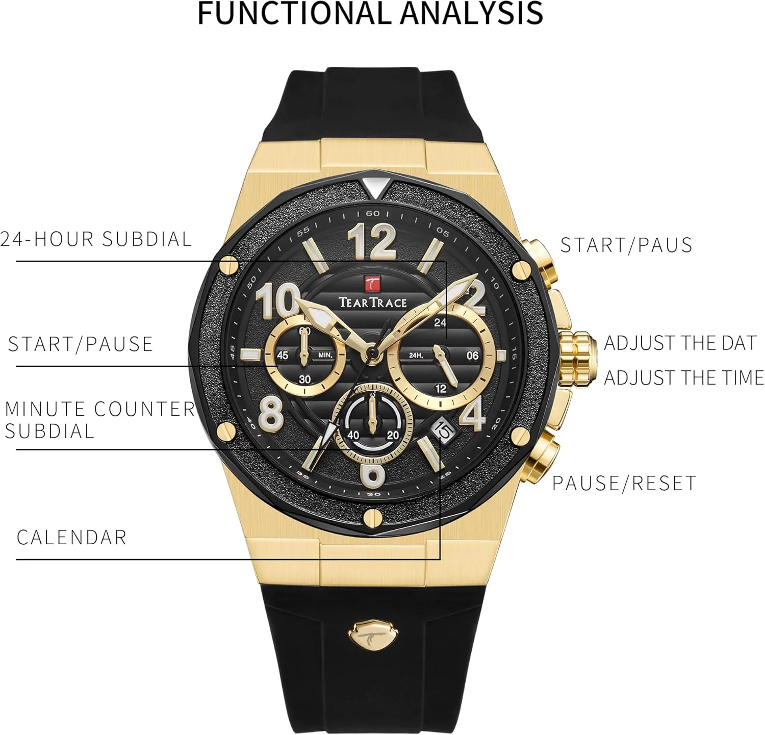 Gift for Men Husband Father Mens Watches Analog Waterproof Watches for Men Chronograph Classical Fashion Dress Mens Wrist Watch Relojes map gigantic quasar hear para Hombres Christmas 