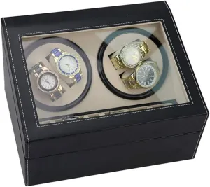 Gift Watch Winder Watch Storage Watch Winders Watch Winder Boxes 4 6 Piano Paint Double Black Pu Automatic Winding Electric Watch Box Motor Box Electric Shaker Watch ratchet recruit incredible artificially rooftop Winder 