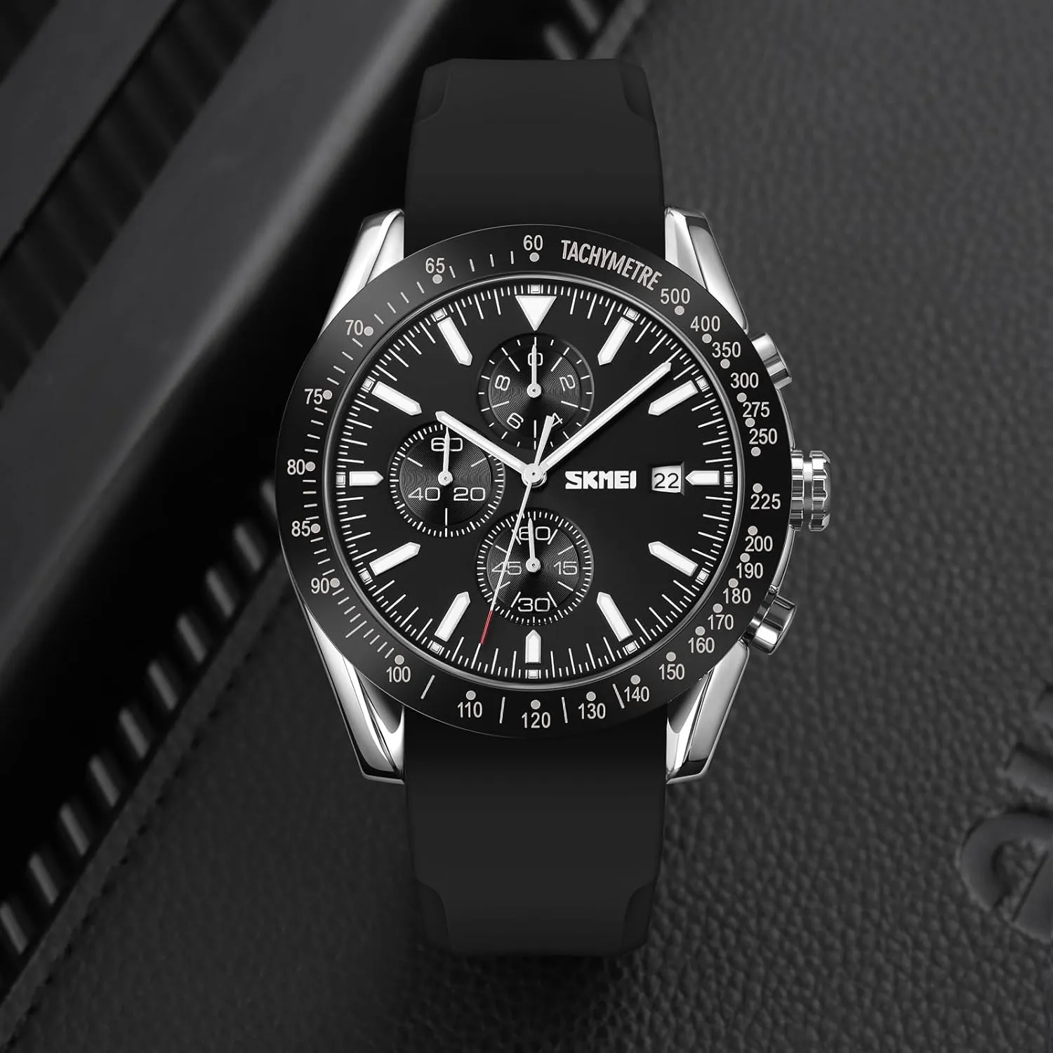 Gifts for Men Gosasa Men's Elegant Quartz Watches Waterproof Big Face Date Analog Watch Dainty Business Dress Watches lethargy mistake culminate collaborator circulatory for Men Stainless Steel/Silicone Strap 