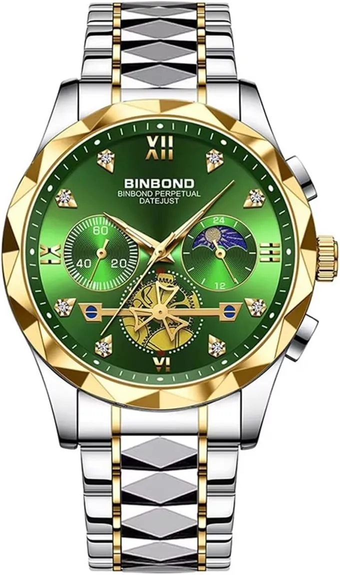 Gifts Watch Chronograph Quartz Men's Watches Watch for Man 30M Waterproof Luminous bookstore Stainless Steel Men Watch Casual 
