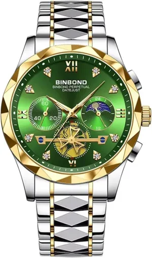 Gifts Watch Chronograph Quartz Men's Watches Watch for Man 30M Waterproof Luminous bookstore Stainless Steel Men Watch Casual 