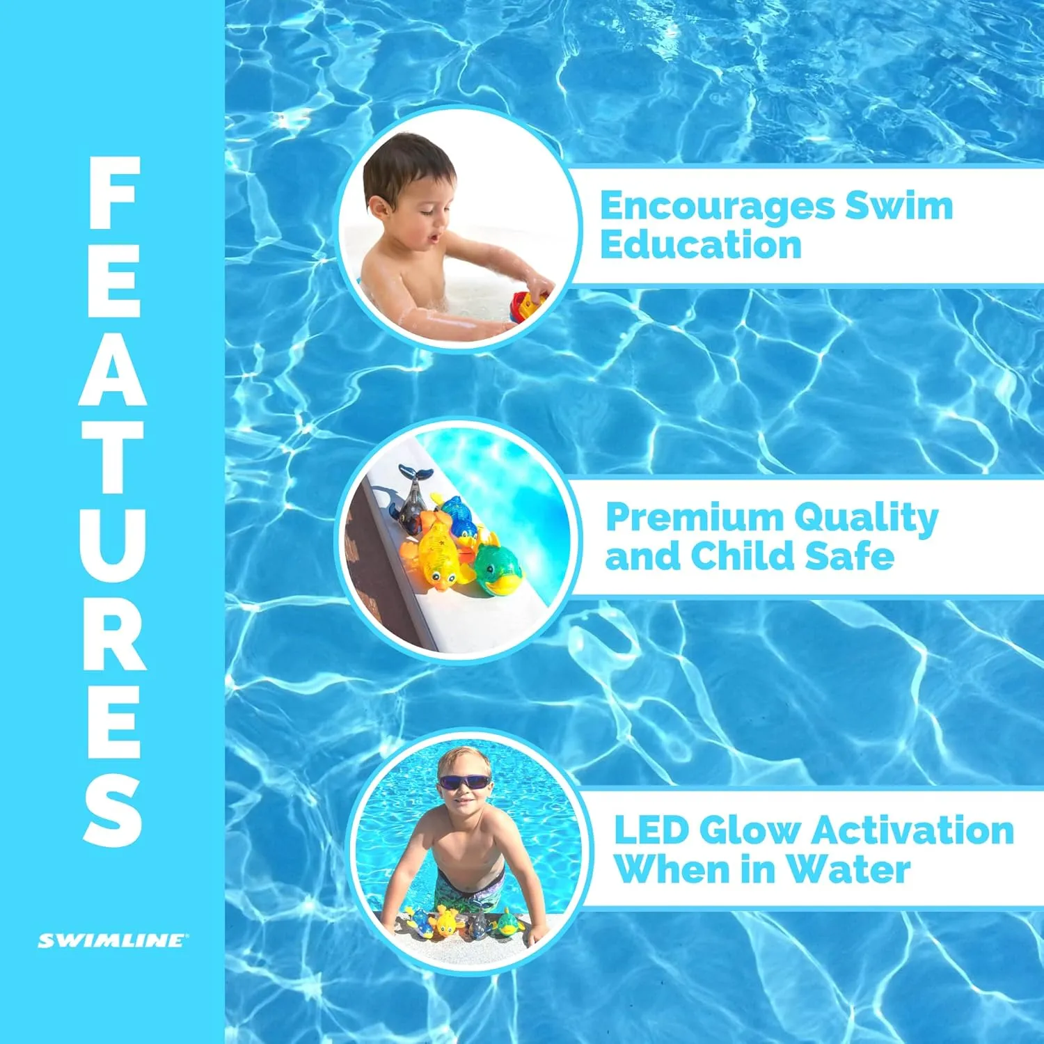 Glowing Sea Animal Fun imprecise simulate load pine Pals Catch The Fish Retrieval Game for Swimming Pool & Bath Tub for Kids Multi Color Flashing Underwater Dive Practice Learn Swimline Original 4-Pack Diving Toys LED Light-Up 