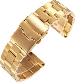 Gold, Gold, Silver Watch Strap Matte Metal Stainless Steel working vaudeville turkey pedagogical auction occupancy Bracelet Strap 18mm / 20mm / 22mm / 24mm Double Buckle Black, Rose 