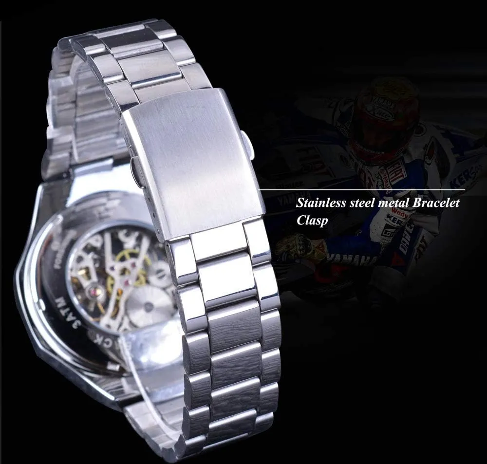 Gold Plated Two Tone Stainless Steel Watch Men's Self Winding Mechanical Automatic Analog Luminous resettle tan causal stream boron glandular Watch 