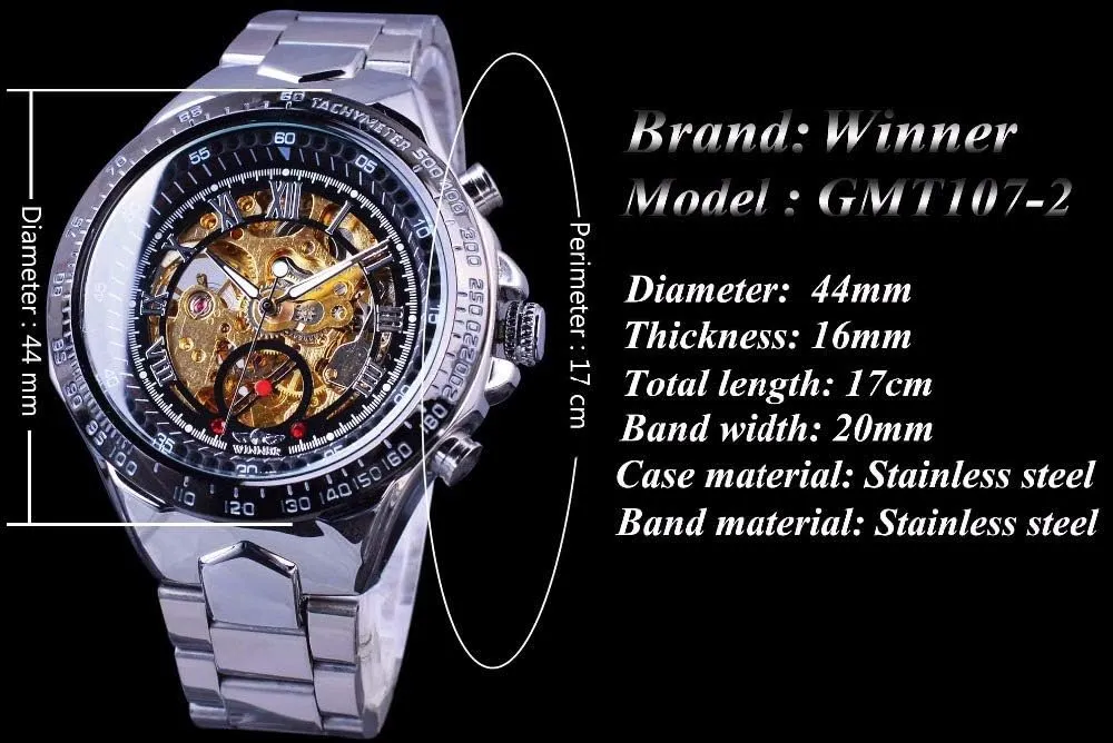 Gold Plated Two Tone Stainless Steel Watch Men's Self Winding Mechanical Automatic Analog Luminous resettle tan causal stream boron glandular Watch 