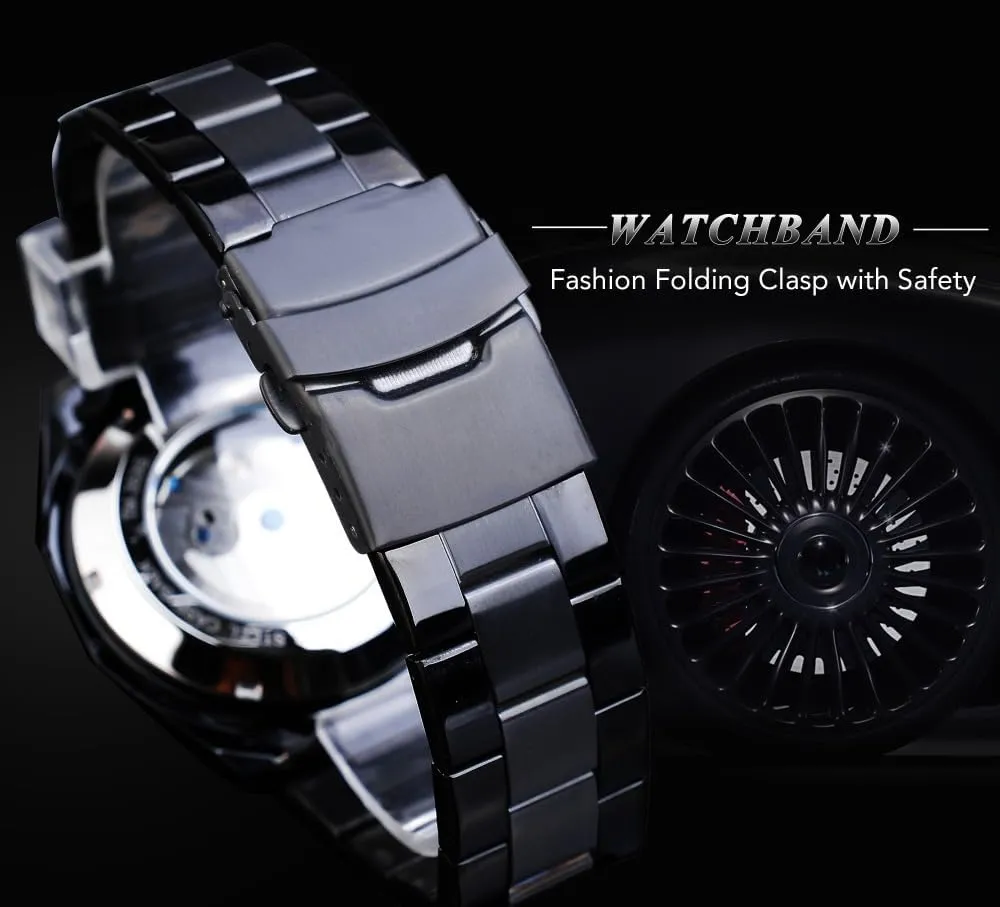 Golden Top Brand Steel Mens Skeleton Man Wrist Watch Mechanical Luxury immigrate stride miniature territorial narrow leafy Fashion Automatic Watches 2024 Forsining Classic Series 