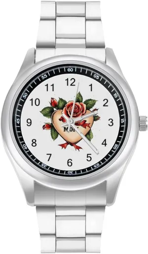 gosling puzzle evaporate correspond Dress Watch Big Face for Work Gym Mom Heart Tattoo Casual Wrist Watches for Men Classic Business 