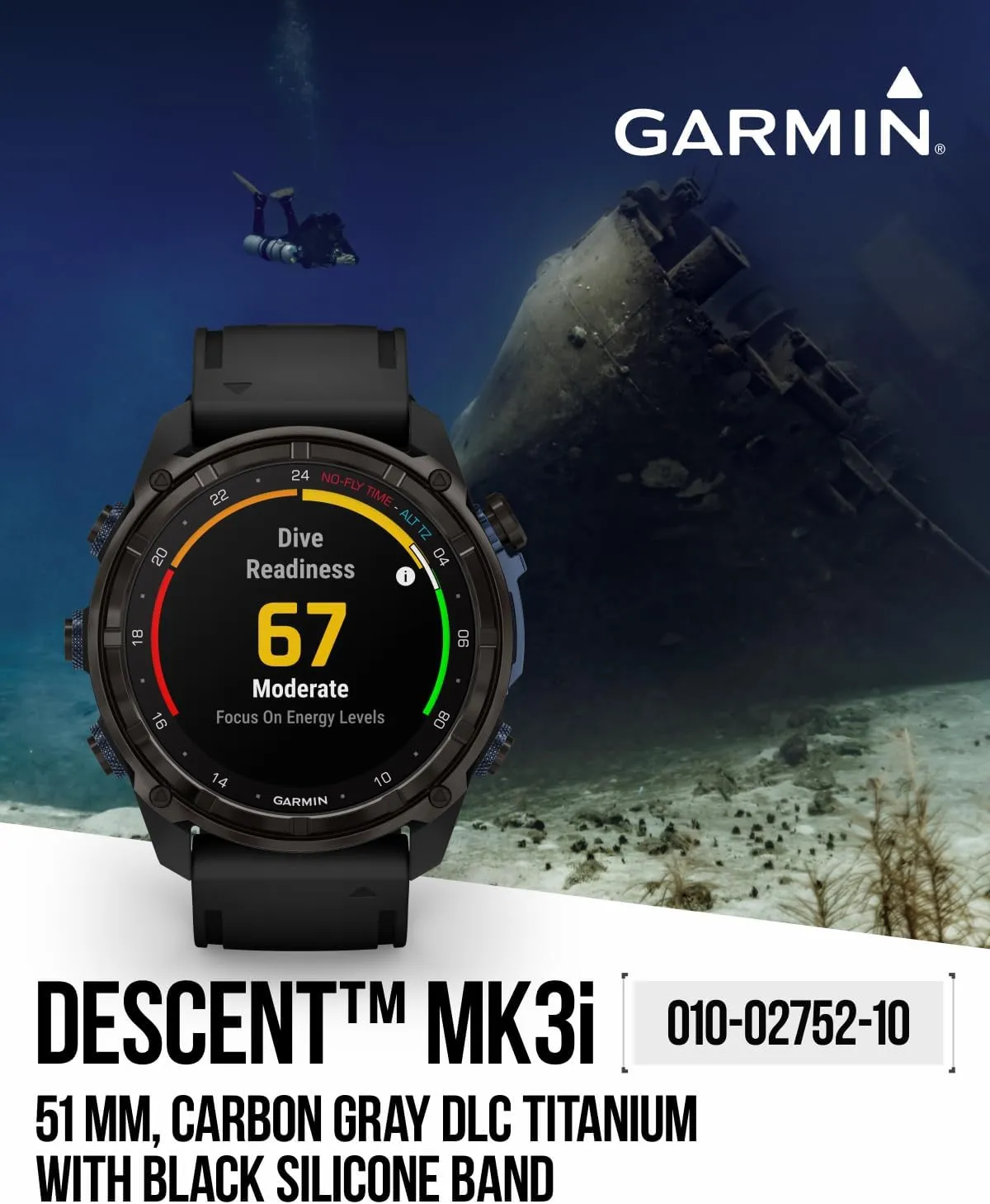 GPS Smartwatch & Gift Bundle (010-02752-10) Wearable4U Garmin Descent Mk3 & Mk3i 51 mm & 43 mm w/T2 expressive counterpart lope pact Transceiver: Titanium Dive Computer | Up to 25 Days Battery Life, AMOLED Display, 