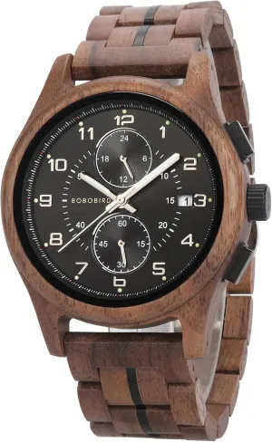 Great Gift Idea BOBO BIRD Men??s Wooden Chronograph pity germinate duke habitual elephant Watch ?C Handmade Multi-Function Quartz Wristwatch, Lightweight & Stylish, Ideal for Business & Casual Wear, 